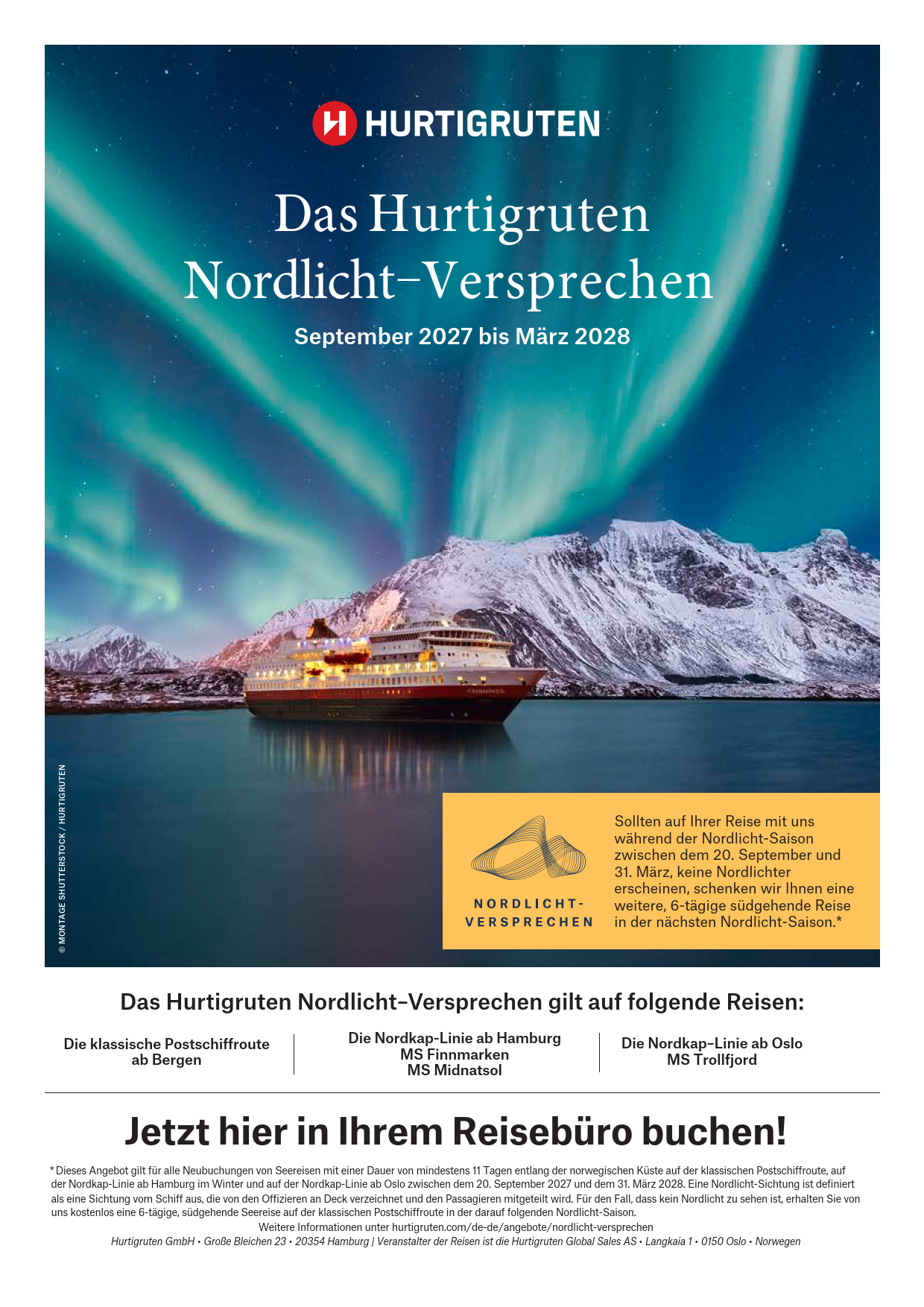 Hurtigruten Nordlichtversprechen 2027 / 2028